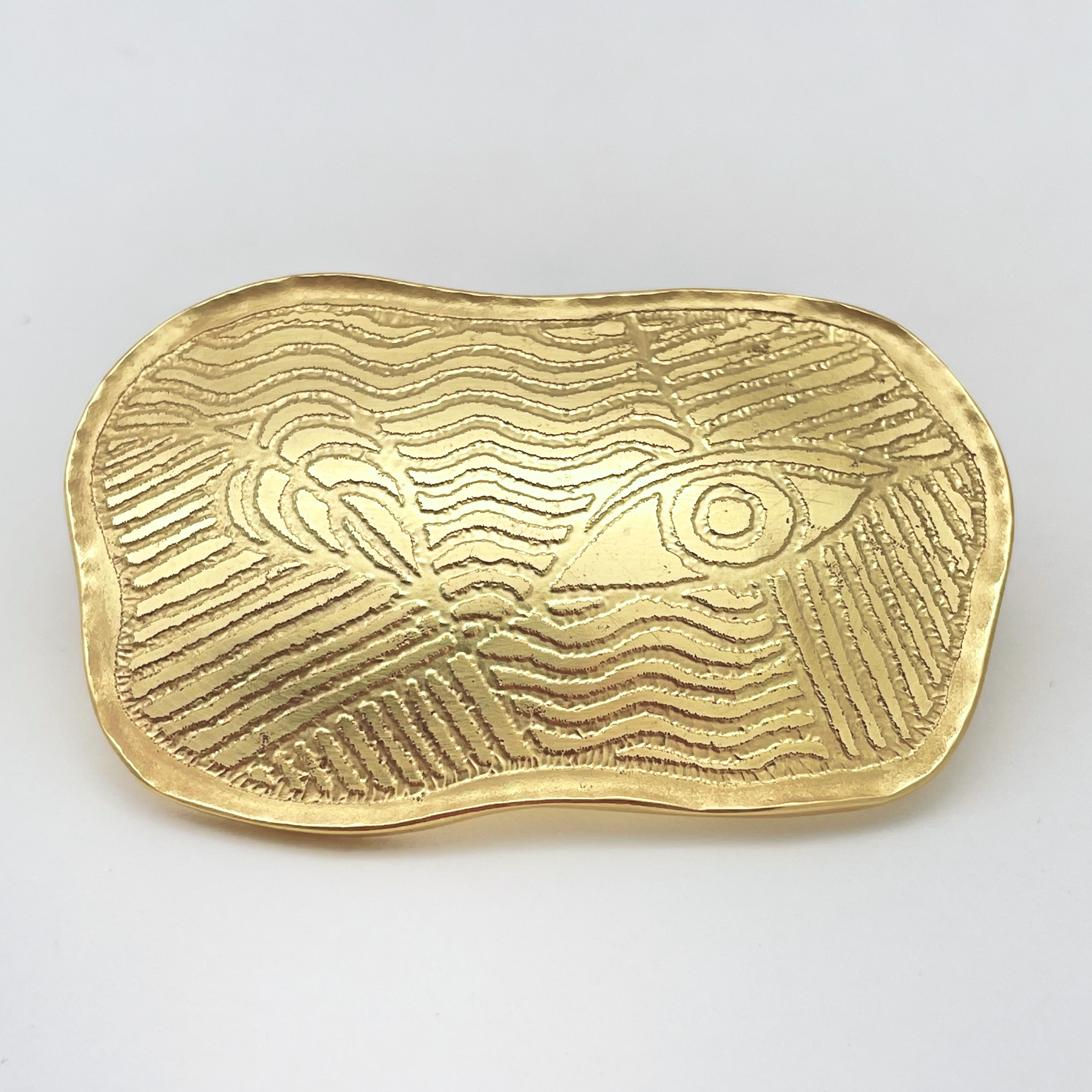 gold plated copper brooch